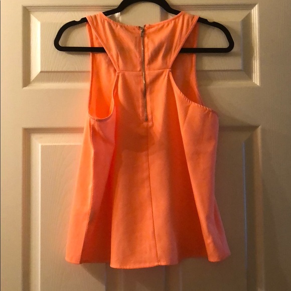 Orange Tank with metal and jeweled neckline - Picture 3 of 3